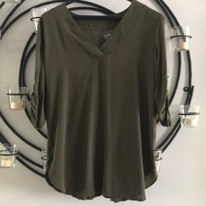 New York & Company green semi-sheer shirt